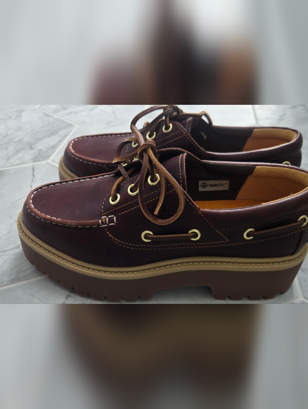 Timberland Brown Leather Womens Platform Boat Shoes - Unboxed Unworn - Picture 4 of 6